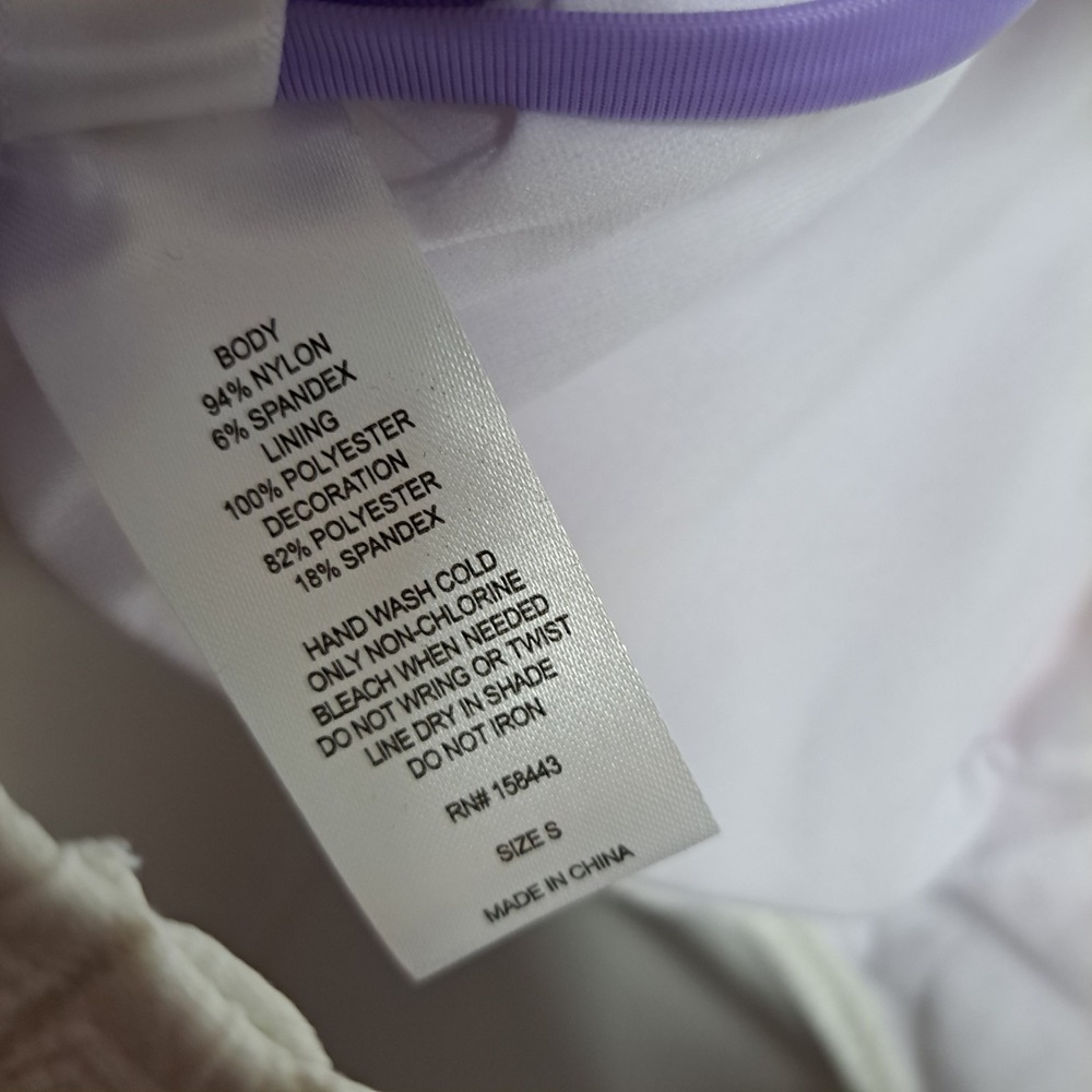 Hula Honey Swim Bralette Top White‎ S NWT Rainbow Straps Bikini - Picture 4 of 6